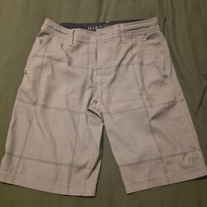 Hang Ten Men's Plaid Tan Swim Hybrid Shorts